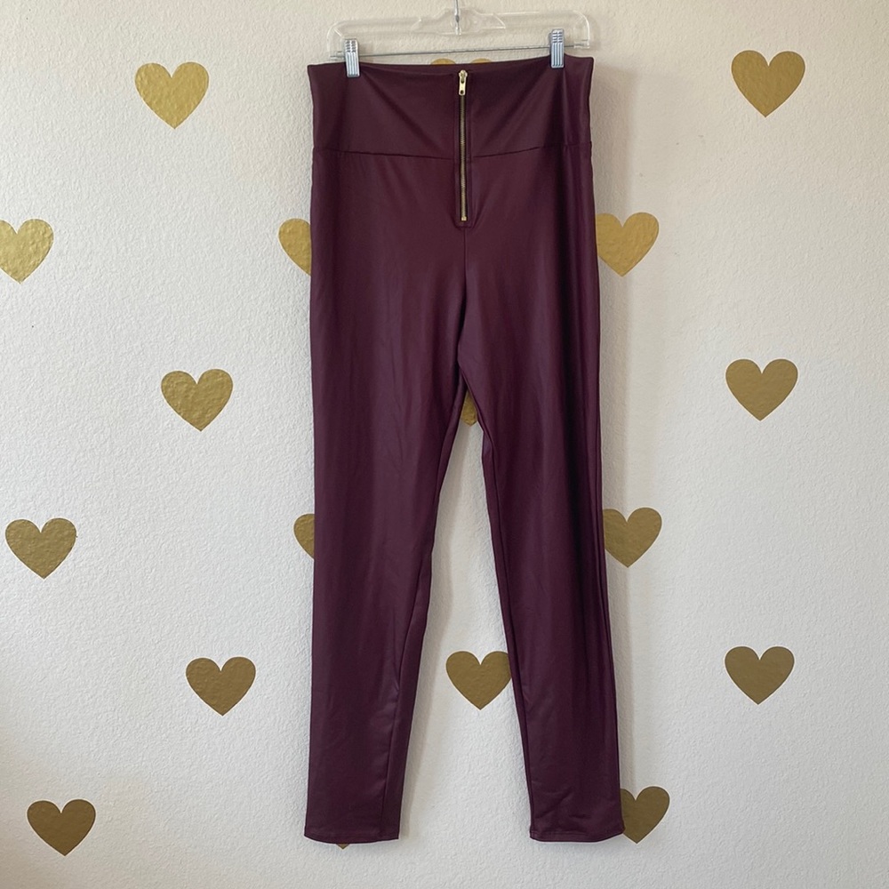Cemi Ceri faux leather leggings burgundy 3x